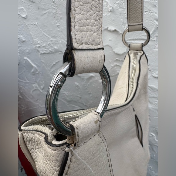 Michael Kors Off White Soft Pebble Leather Hobo Shoulder Bag - Picture 8 of 14